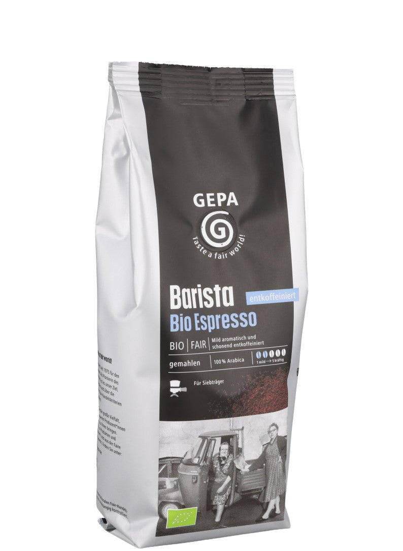 GEPA Barista Bio Espresso entkoffeiniert Siebträgermahlung