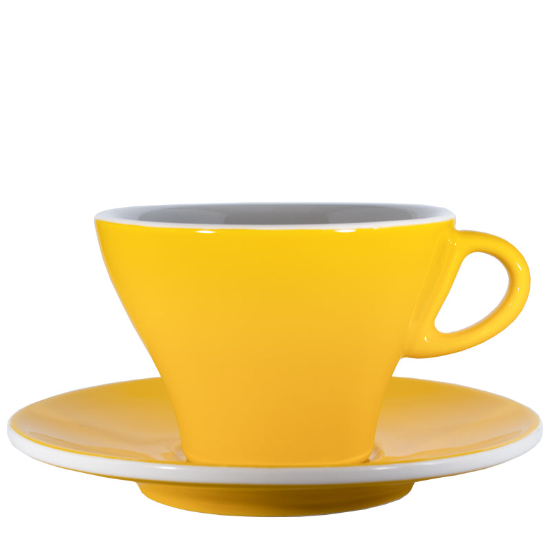 Milchkaffeetasse bunt - Gelb