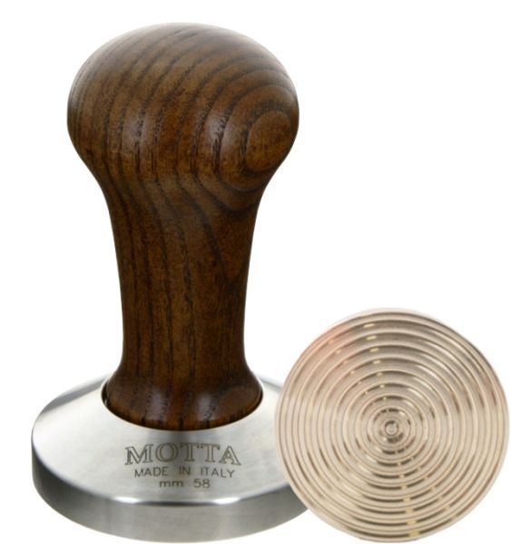 Motta Edelstahl Tamper Wave mit Holzgriff